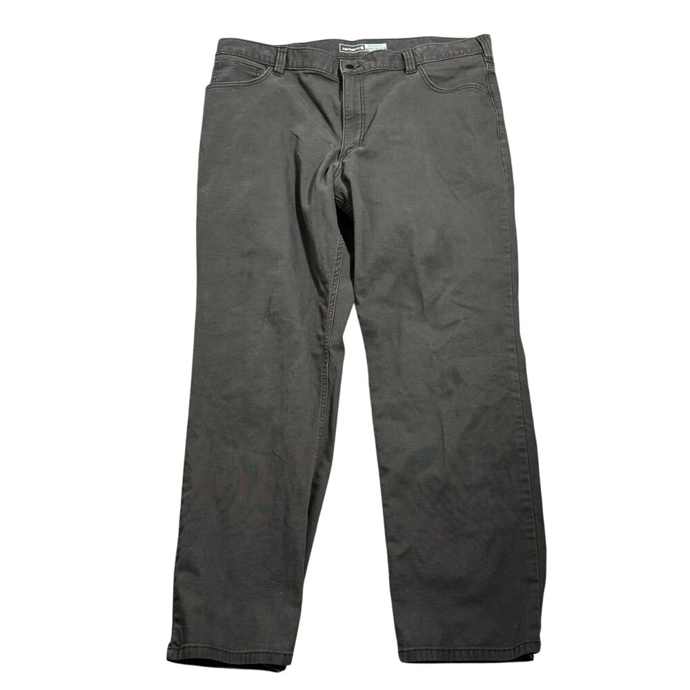 CARHARTT Men's 40X32 Coffee Brown Rugged Flex Relaxed Fit Canvas Work Pants Jean